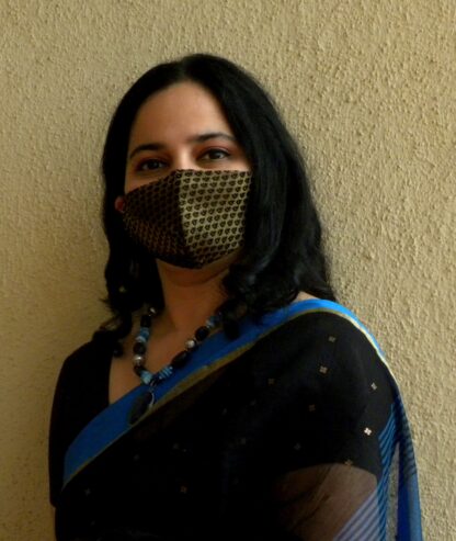 Stay Safe Black Brocade Mask - Image 3